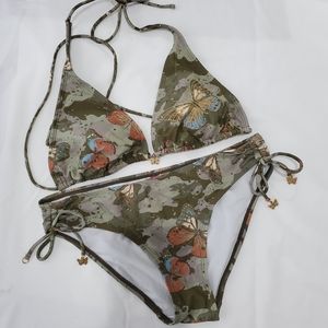 Militar Print Bikini SET OP Green / Gold